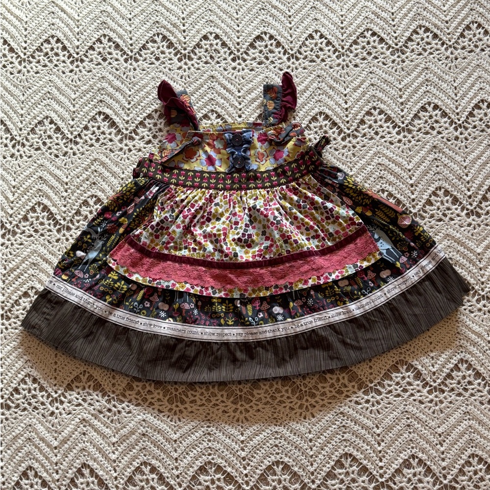Matilda Jane Character Court Patchwork Boho Whimsical 2T Dress Apron Pattern